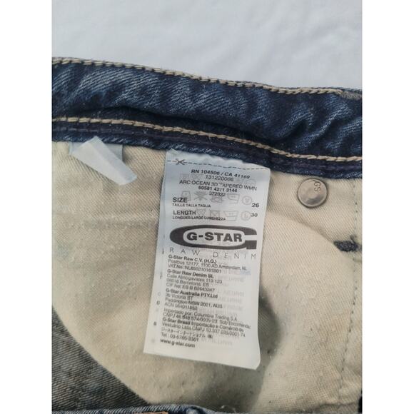 G-Star Raw ARC Ocean 3D Tapered Jeans Size 26x30 Distressed Medium Wash Grunge - Picture 6 of 13